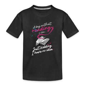 Librarian, Book lover, Bookworm - Kids' Premium Organic T-Shirt - black - Front