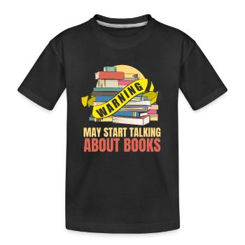 Book lover, bookworm, funny librarian - Kids' Premium Organic T-Shirt - black - Front