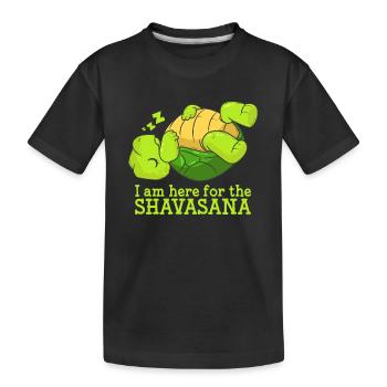 Funny Turtle Shavasana Yoga Lover - Kinder Premium Bio T-Shirt - Schwarz - Vorne