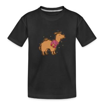 Camel Dromedary with Scarf Dromedary - Kids' Premium Organic T-Shirt - black - Front