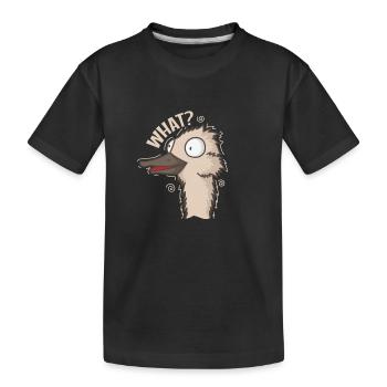 What? Ostrich Bird Animal Sprinter - Kids' Premium Organic T-Shirt - black - Front