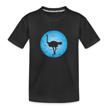 Vogel Strauß schneller Großvogel - Kinder Premium Bio T-Shirt - Schwarz - Vorne