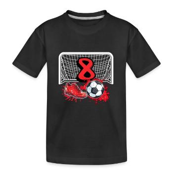 8. Geburtstag Fußball - Kinder Premium Bio T-Shirt - Schwarz - Vorne
