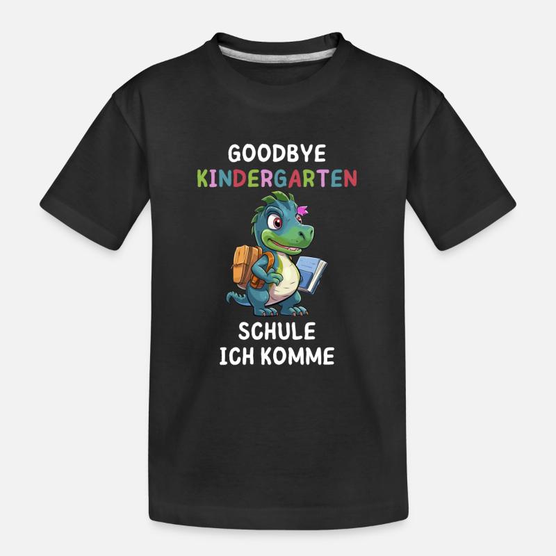 Goodbye Kindergarten Dino - Kinder Premium Bio T-Shirt - Schwarz