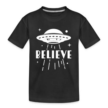 Glaube UFO - Kinder Premium Bio T-Shirt - Schwarz - Vorne