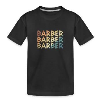 Barber Friseur Beruf Haare Haarschnitt - Kinder Premium Bio T-Shirt - Schwarz - Vorne