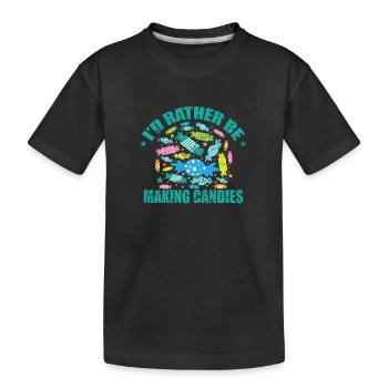 Je préfère faire des confiseries de bonbons - T-shirt bio Premium Enfant - noir - Devant