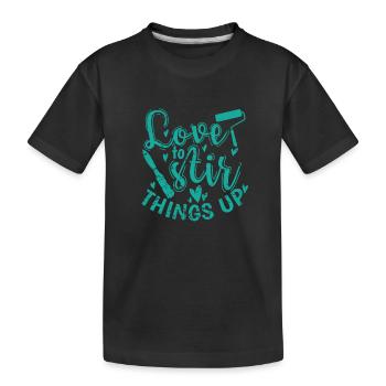 J’adore remuer les choses Profession Peintre Vernisseur - T-shirt bio Premium Enfant - noir - Devant