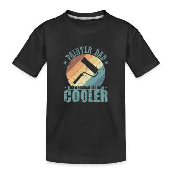 Painter Dad like a Regular Dad but Cooler - Kinder Premium Bio T-Shirt - Schwarz - Vorne