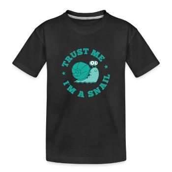 Trust me I'm a Snail Schneckenhaus Tier - Kinder Premium Bio T-Shirt - Schwarz - Vorne
