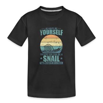 Be a Snail if you can Snail Shell Animal - Kids' Premium Organic T-Shirt - black - Front