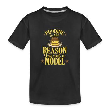Pudding Dessert Süßspeise - T-shirt bio Premium Enfant - noir - Devant