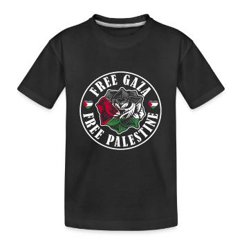 Palästina Flagge Fahne - Kinder Premium Bio T-Shirt - Schwarz - Vorne