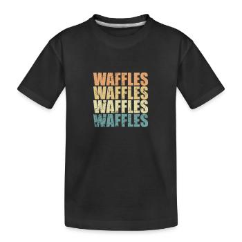 Waffles Nachtisch Gebäck Bäcker - Kinder Premium Bio T-Shirt - Schwarz - Vorne