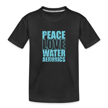 Paix, Amour, Eau, Aérobic, Santé - T-shirt bio Premium Enfant - noir - Devant
