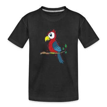 Perroquet Exotique Tropiques Animal - T-shirt bio Premium Enfant - noir - Devant