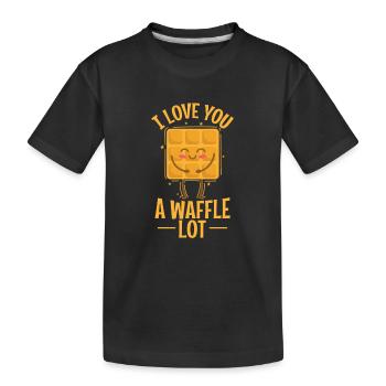 I Love You a Waffle Lot Teig Gebäck Snack - Kinder Premium Bio T-Shirt - Schwarz - Vorne
