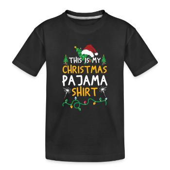Pyjama Shirt - Kinder Premium Bio T-Shirt - Schwarz - Vorne