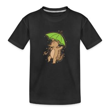 Tatou avec parapluie désert de mammifères - T-shirt bio Premium Enfant - noir - Devant