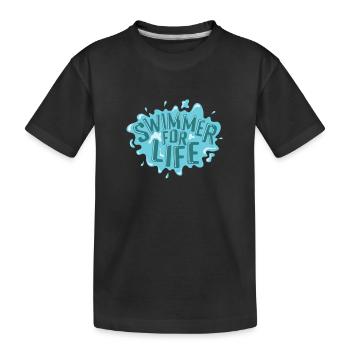 Swimmer for Life Sport Hobby - Kinder Premium Bio T-Shirt - Schwarz - Vorne