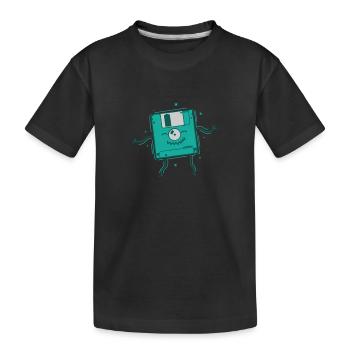 Diskette tanzt Retrospeichermodul Datenträger - Kinder Premium Bio T-Shirt - Schwarz - Vorne
