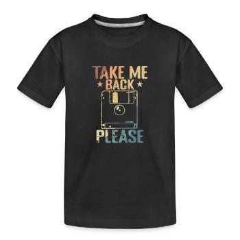 Take me back Please Diskette Retrospeichermodul - Kinder Premium Bio T-Shirt - Schwarz - Vorne