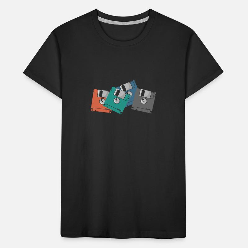 Colorful Floppy Disks Retro Memory Module Disk Kids' Premium Organic T-Shirt