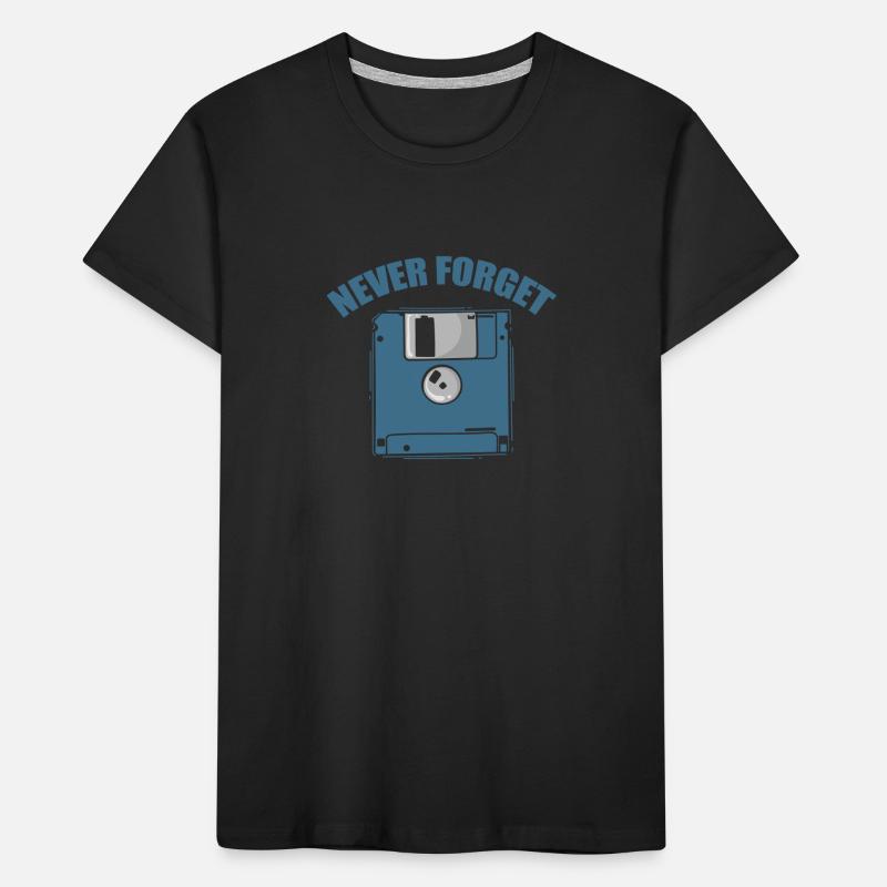 Never Forget Diskette Retrospeichermodul Kinder Premium Bio T-Shirt