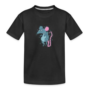 kleine Ratte Haustier Nagetier - Kinder Premium Bio T-Shirt - Schwarz - Vorne