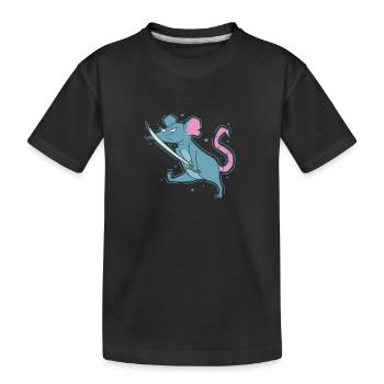 Rat with Sword, Rodent, Nature - Kids' Premium Organic T-Shirt - black - Front