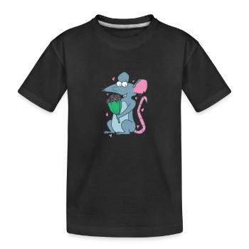 Rat with Flowers Nature Rodent - Kids' Premium Organic T-Shirt - black - Front