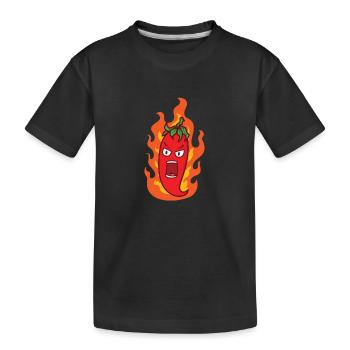 Épicé piquant piment chaud comme le feu - T-shirt bio Premium Enfant - noir - Devant