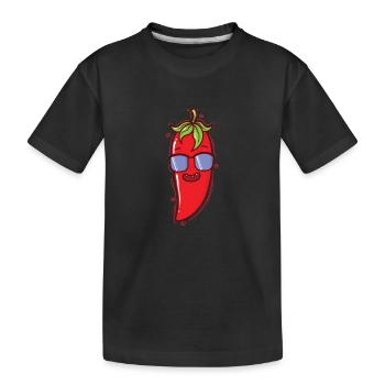 cool chili spice spiciness Scoville - Kids' Premium Organic T-Shirt - black - Front