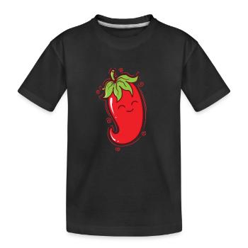 Chili freut sich Schärfe Gewürz Chilischote - Kinder Premium Bio T-Shirt - Schwarz - Vorne