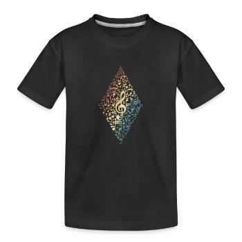 Musik Violinschlüssel Wolke aus Noten Musikton - Kinder Premium Bio T-Shirt - Schwarz - Vorne