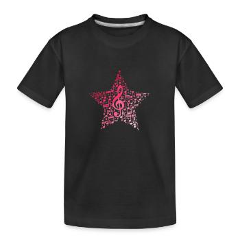 Star de la partition et de la clé de sol - T-shirt bio Premium Enfant - noir - Devant