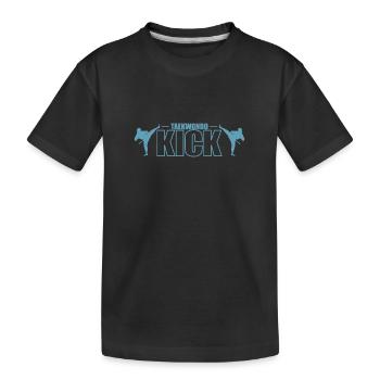 Taekwondo Kick Kampfsport Kampfkunst - Kinder Premium Bio T-Shirt - Schwarz - Vorne