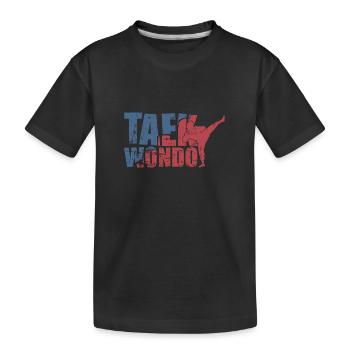 Taekwondo Kampfkunst Training fit - Kinder Premium Bio T-Shirt - Schwarz - Vorne