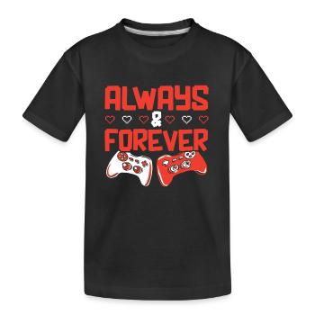 Valentine's Day Gaming February 14 Video Game - Kids' Premium Organic T-Shirt - black - Front