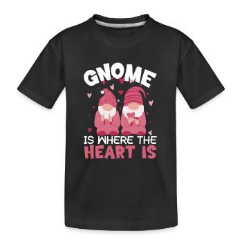 Valentine's Day Gift February 14 Dwarf Garden - Kids' Premium Organic T-Shirt - black - Front