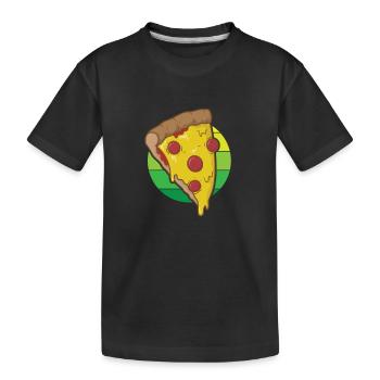 Pizza au salami, à l’italienne et au fromage - T-shirt bio Premium Enfant - noir - Devant