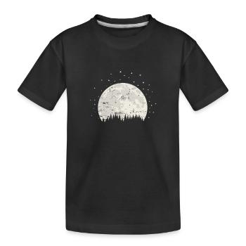 Moon Behind The Mountains Sky Light - Kids' Premium Organic T-Shirt - black - Front