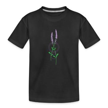 Lavendel Pflanze Garten Duft Aroma - Kinder Premium Bio T-Shirt - Schwarz - Vorne