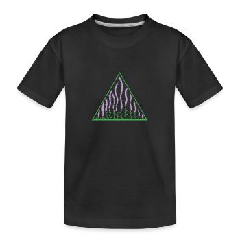 Lavendel im Dreieck Pflanze Garten Duft - Kinder Premium Bio T-Shirt - Schwarz - Vorne
