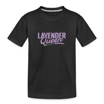 Lavendel Queen Pflanze Garten Duft - Kinder Premium Bio T-Shirt - Schwarz - Vorne
