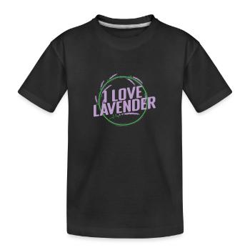 I Love Lavendel Pflanze Garten Duft - Kinder Premium Bio T-Shirt - Schwarz - Vorne