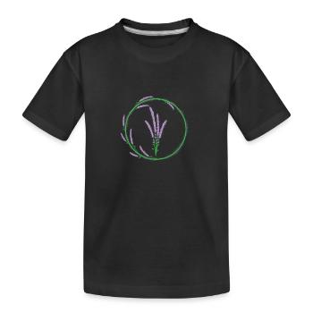 Lavendel Kreis Pflanze Garten Duft - Kinder Premium Bio T-Shirt - Schwarz - Vorne