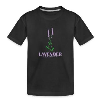 Lavendel Farmer Pflanze Garten Duft - Kinder Premium Bio T-Shirt - Schwarz - Vorne
