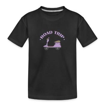 Road Trip Roller Abenteuer Reise - Kinder Premium Bio T-Shirt - Schwarz - Vorne