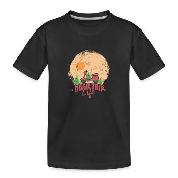 Roller Road Trip Life Reise Abenteuer - Kinder Premium Bio T-Shirt - Schwarz - Vorne